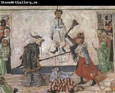 James Ensor Skeletons Fighting for the Body of a Hanged Man (mk09)